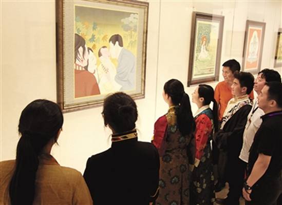རྒྱལ་ཁབ་རྟེན་རྫས་བཤམས་མཛོད་ཁང་གིས་བོད་ཀྱི་རྡོ་ལུགས་ཐང་ག་བཤམས་པ།