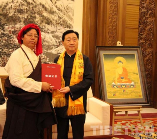 ཁམས་པའི་ལྷ་རིས་པ་གཉིས་ཀྱི་ཐང་ག་བཞི་རྒྱལ་ཁབ་དངོས་མང་བཤམས་སྟོན་ཁང་དུ་ཉར་ཚགས་བྱས།