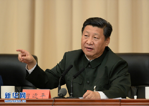 དམག་ཡོངས་ཀྱི་ཆབ་སྲིད་བྱ་བའི་གྲོས་ཚོགས་ཀུའུ་ཐེན་དུ་འཚོགས་པ་དང་ཞི་ཅིན་ཕིང་གྲོས་ཚོགས་སུ་ཞུགས་པར་མ་ཟད་གསུང་བཤད་གལ་ཆེན་གནང་།