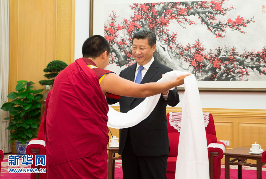 ཞི་ཅིན་ཕིང་གིས་པཎ་ཆེན་ཨེར་ཏེ་ནི་ཆོས་ཀྱི་རྒྱལ་པོ་མཆོག་གི་མཇལ་འཕྲད་ལ་དང་ལེན་མཛད།