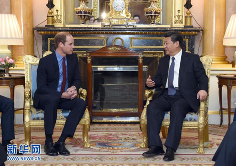 ཞི་ཅིན་ཕིང་གིས་དབྱིན་ཇིའི་རྒྱལ་སྲས་ཝེས་མན་དང་མཇལ་འཕྲད་གནང་།
