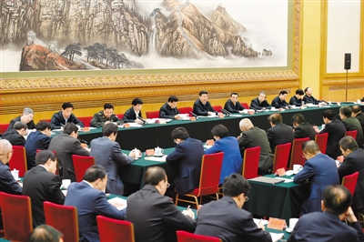 ཞི་ཅིན་ཕིང་གིས་དྲ་བའི་བདེ་འཇགས་དང་ཆ་འཕྲིན་ཅན་གྱི་ལས་ཀའི་བཞུགས་མོལ་ཚོགས་འདུ་བསྡུས།
