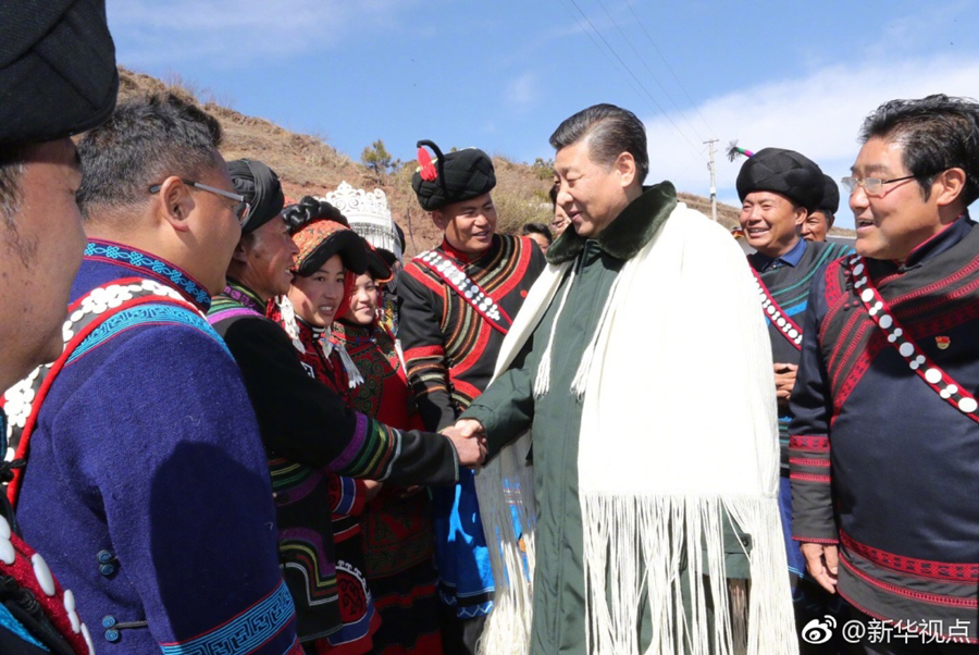 སྤྱི་ཁྱབ་ཧྲུའུ་ཅི་ཞི་ཅིན་ཕིང་ལིའང་ཧྲན་ལ་ཕེབས་ནས་དབུལ་སེལ་འགག་སྒྲོལ་ལ་རྟོག་ཞིབ་མཛད་པ། 