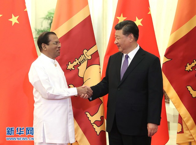 ཞི་ཅིན་ཕིང་གིས་སི་རི་ལན་ཁའི་ཙུང་ཐུང་ཞི་ལིས་སེ་ན་ལ་མཇལ་འཕྲད་གནང་།