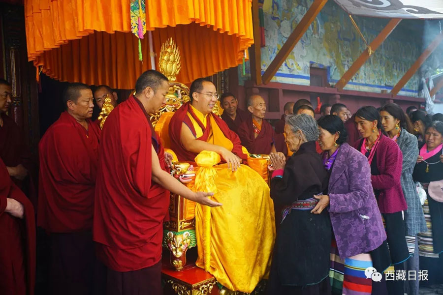 པཎ་ཆེན་རིན་པོ་ཆེ་རྗེ་བཙུན་མི་ལ་རས་པའི་བཞུགས་གནས་སུ་ཕེབས་པ།