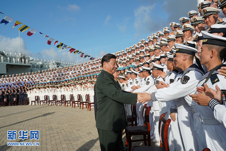 རང་རྒྱལ་གྱི་རྒྱལ་ཐོན་དམག་གྲུ་ཨ་མ་དང་པོ་མཚོ་དམག་ལ་རྩིས་སྤྲོད་བྱས་པ་དང་། ཞི་ཅིན་ཕིང་རྩིས་སྤྲོད་མཛད་སྒོར་ཞུགས་པ།