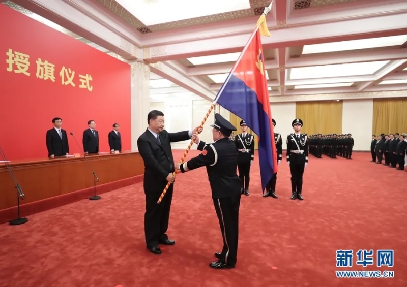 ཞི་ཅིན་ཕིང་གིས་མི་དམངས་ཉེན་རྟོག་དཔུང་ཁག་ལ་བཀའ་སློབ་གནང་བ།