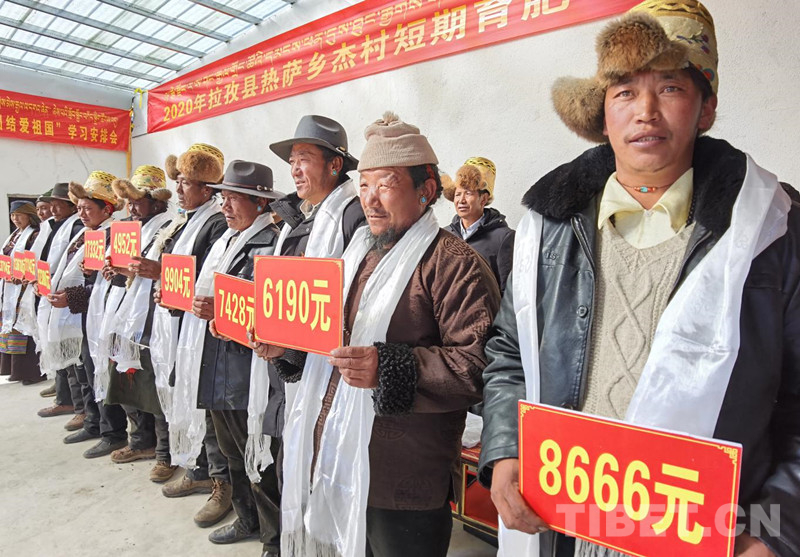 བོད་ལྗོངས་ལྷ་རྩེ་རྫོང་གི་གྲོང་ཚོར་ཡོང་འབབ་བགོ་བཞིན་ཡོད།