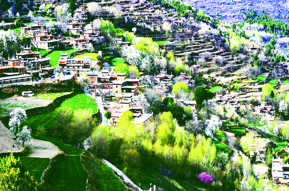 རོང་བྲག་རྫོང་གིས་གྲོང་ཁྱེར་དང་གྲོང་གསེབ་ཀྱི་ཁོར་ཡུག་ཇེ་ལེགས་སུ་བཏང་ནས་ཀྲུང་གོའི་ཆེས་མཛེས་བའི་གྲོང་གསེབ་འཛུགས་སྐྲུན་བྱས་པ།