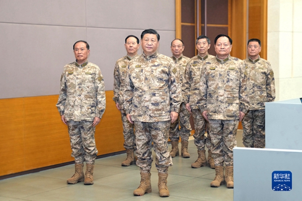 ཞི་ཅིན་ཕིང་གིས་དམག་ཨུད་ཀྱི་མཉམ་འབྲེལ་དམག་འཐབ་བཀོད་འདོམས་ལྟེ་གནས་སུ་གཟིགས་ཞིབ་གནང་།