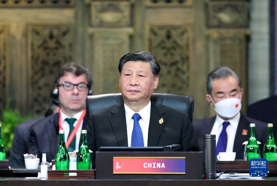 ཞི་ཅིན་ཕིང་རྒྱལ་ཁབ་ཉི་ཤུ་ཚོགས་པའི་འགོ་ཁྲིད་པའི་དབུ་ཚོགས་ཐེངས་བཅུ་བདུན་པར་ཞུགས་པ་དང་འབྲེལ་གསུང་བཤད་གལ་ཆེན་གནང་བ།