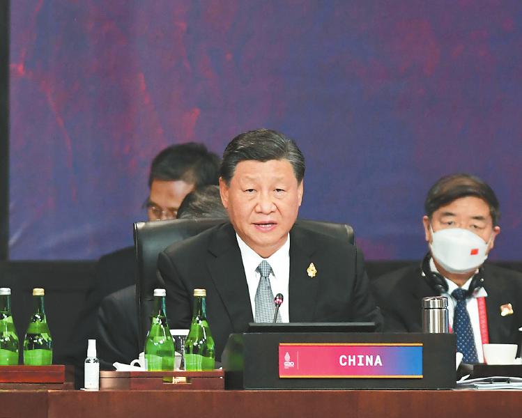 ཞི་ཅིན་ཕིང་རྒྱལ་ཁབ་ཉི་ཤུ་ཚོགས་པའི་འགོ་ཁྲིད་པའི་དབུ་ཚོགས་ཐེངས་བཅུ་བདུན་པར་མུ་མཐུད་ཞུགས་པ།