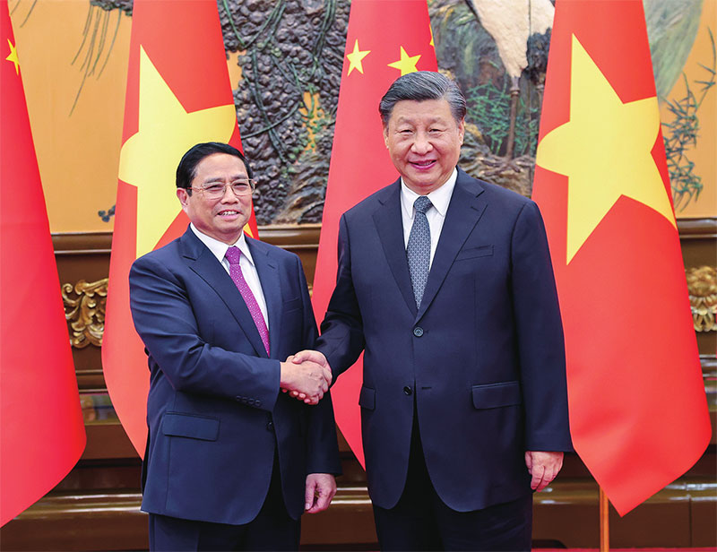 ཞི་ཅིན་ཕིང་གིས་ཝེ་ཐེ་ནམ་གྱི་ཙུང་ལི་ཧྥན་མིང་ཀྲེང་དང་མཇལ་འཛོམས་གནང་བ།