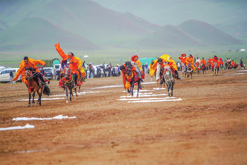 སྲོལ་རྒྱུན་རྟ་རྒྱུག་འགྲན་བསྡུར་འཁྲུག་ཆ་དོད། མང་ཚོགས་རིག་གནས་འཚོ་བ་ཕུན་སུམ་ཚོགས།